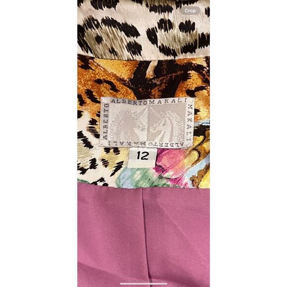 Jacket Alberto Malaki butterfly & leopard print jacket size 12 lined - Picture 4 of 6